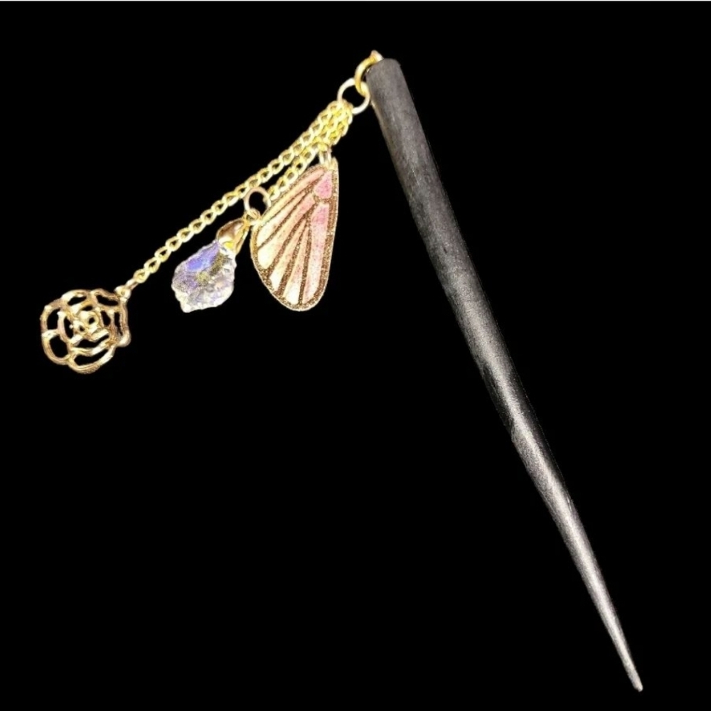 100% Customizable Handmade Hairstick Hair Accessories with chain & charms! - Picture 4 of 7